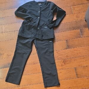 Sanibel Classic Black Scrub Labcoat And Pants